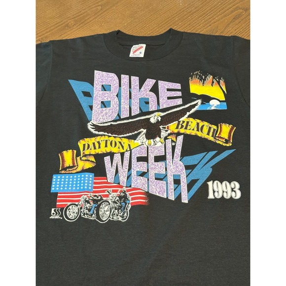 VTG Daytona Beach Bike Week T Shirt‎ Mens Small DS Single Stitch 1993 Eagle 52nd - Picture 2 of 10